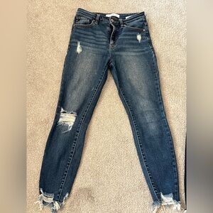 Women's Distressed Blue Jeans